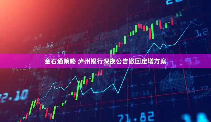 金石通策略 泸州银行深夜公告撤回定增方案