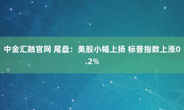 中金汇融官网 尾盘：美股小幅上扬 标普指数上涨0.2%